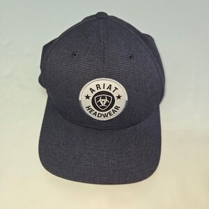 Ariat Flexfit Mens L XL Navy Blue Baseball Cap Hat "Headwear" Logo